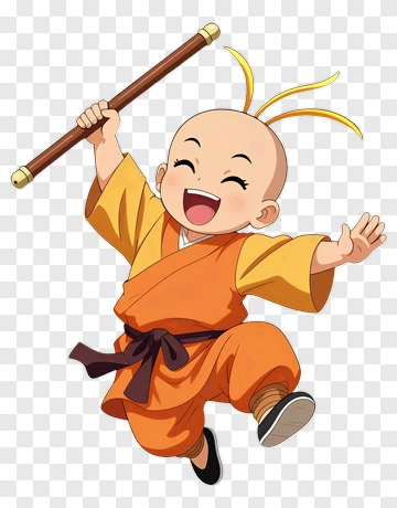Cartoon Boy Holding A Stick PNG