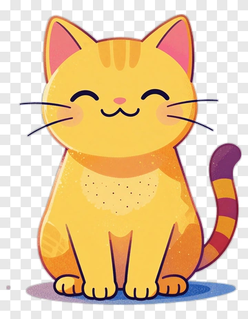Cartoon Cat With A Happy Expression PNG