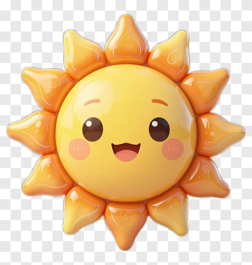 Cartoon Sun With A Happy Face PNG