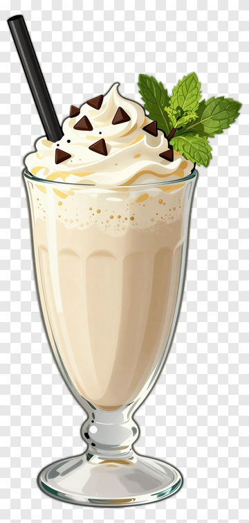 Milkshake With Whipped Cream And Chocolate Chips PNG