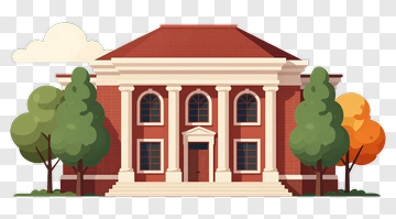 Stylish Building Surrounded By Trees PNG