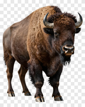 Realistic Bison Standing Proudly PNG