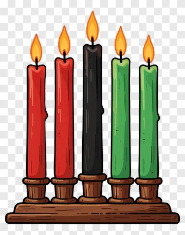 Colorful Candle Holder With Five Candles PNG