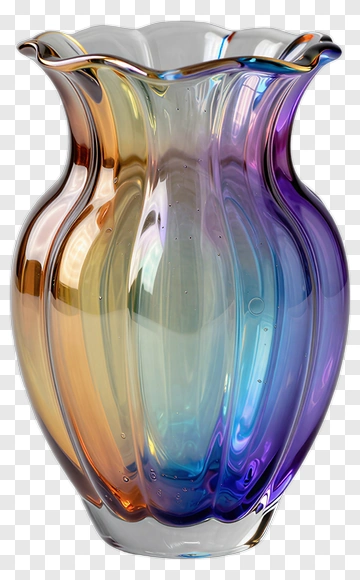 Colorful Glass Vase PNG