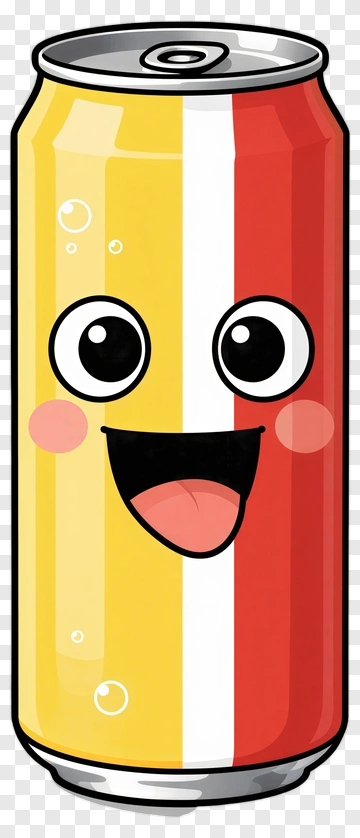 Cartoon Soda Can With A Happy Face PNG