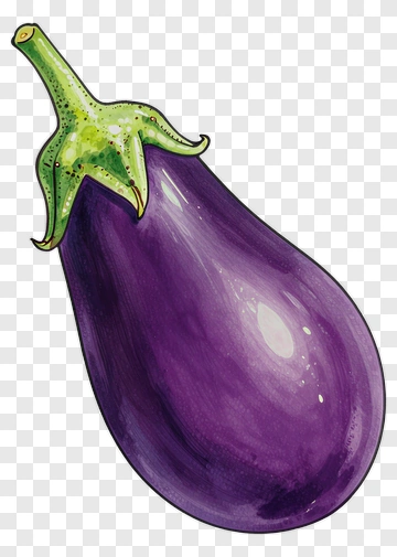 Watercolor Eggplant PNG