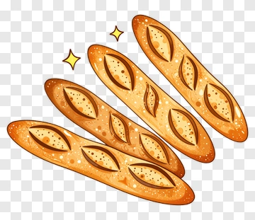 Fresh Baguettes With Sparkles PNG