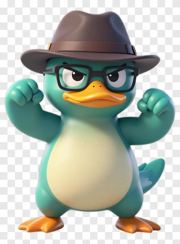 Cartoon Platypus Wearing Glasses And A Hat PNG
