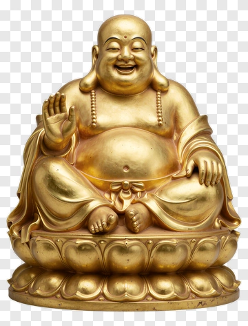 Golden Buddha Statue Sitting On A Lotus Base PNG