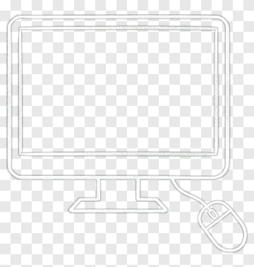 Computer Monitor And Mouse Outline PNG