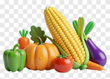 Colorful Vegetable Composition PNG