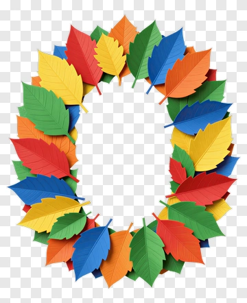 Colorful Leaf Wreath PNG