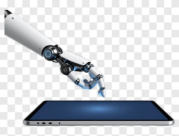 Robot Hand Interacting With Tablet PNG