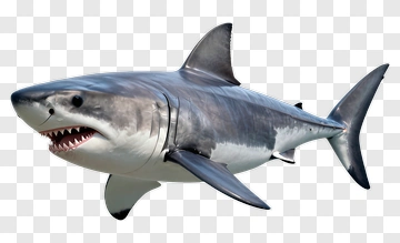 3D Great White Shark PNG