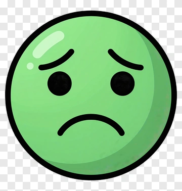 Sad Green Emoji Face PNG