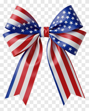 Patriotic Bow With Red, White, And Blue Stripes PNG