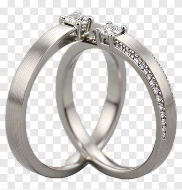 Elegant Wedding Rings With Diamonds PNG
