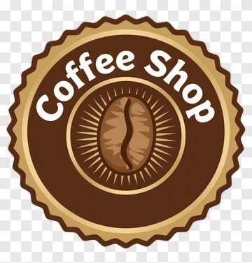 Coffee Shop Logo With Coffee Bean PNG