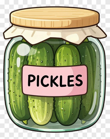 Cartoon Jar Of Pickles PNG