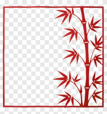 Red Bamboo Frame PNG