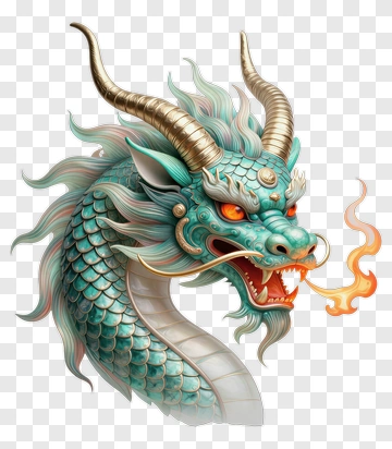 Colorful Dragon Breathing Fire PNG