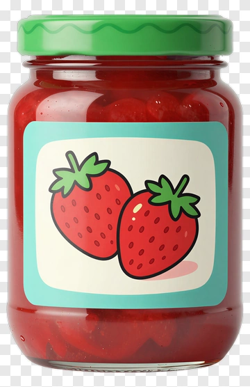 Strawberry Jam Jar PNG
