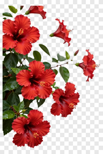 Red Hibiscus Flowers PNG