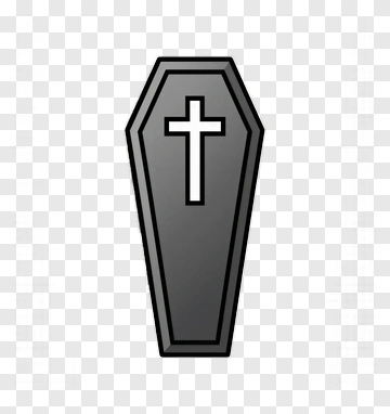 Black Coffin With Cross PNG