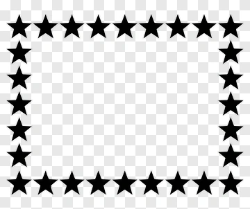 Black Star Border Frame PNG