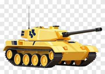 Cartoon Yellow Tank PNG