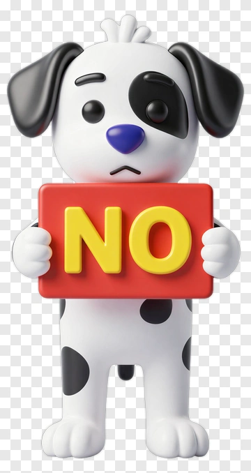 Cartoon Dog Holding A No Sign PNG