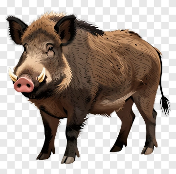 Wild Boar Standing In A Natural Pose PNG