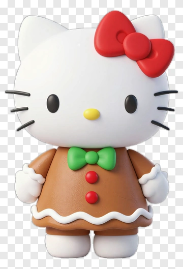 Gingerbread Hello Kitty Character PNG