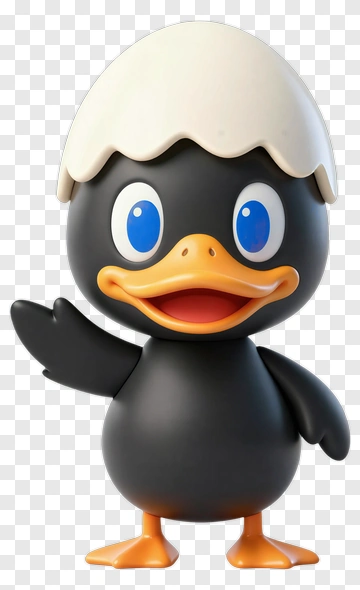 Cartoon Duck Character Waving PNG
