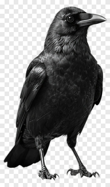 Black Crow Standing Proudly PNG