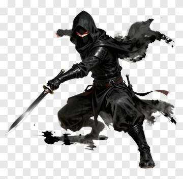 Ninja Warrior Holding A Sword PNG