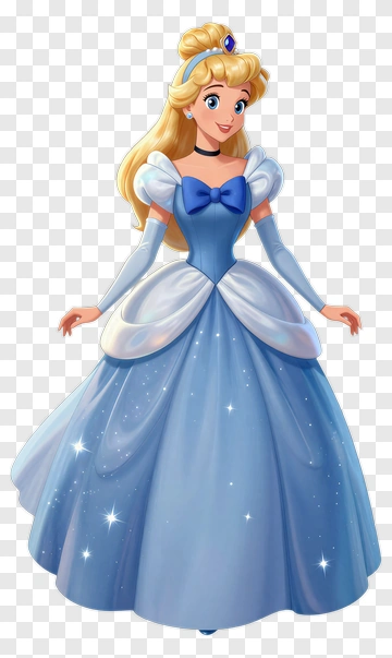 Cinderella In A Blue Ball Gown PNG