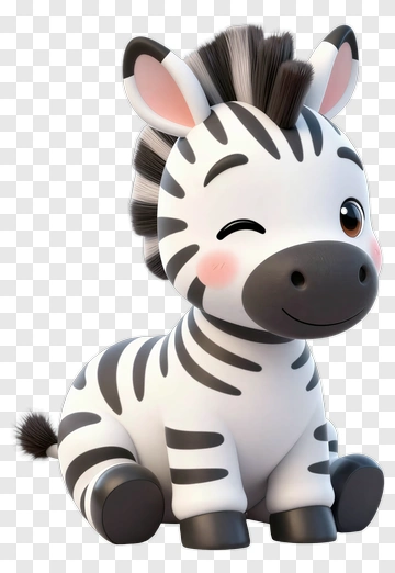 Cartoon Zebra Winking PNG