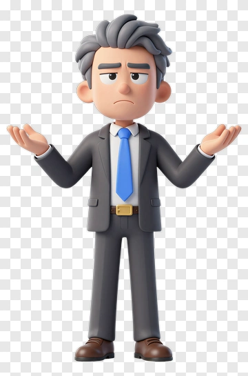 Cartoon Businessman Gesturing With Confusion PNG