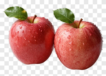 Red Apples With Water Drops PNG