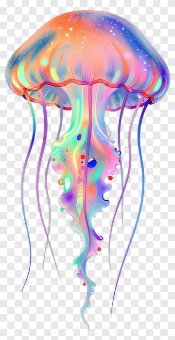 Colorful Jellyfish PNG