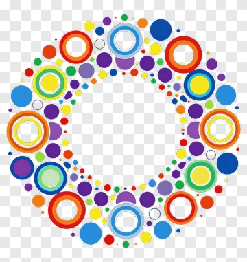Colorful Circle Design With Dots And Rings PNG
