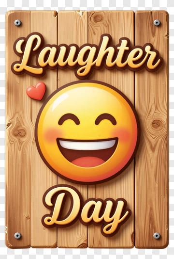Laughter Day Sign With Smiling Emoji PNG