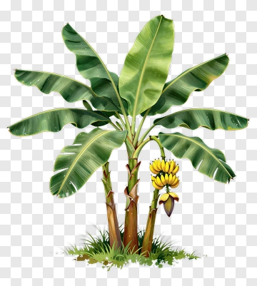 Banana Tree With Ripe Bananas PNG