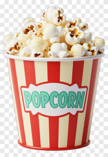 Popcorn Bucket Filled With Delicious Popcorn PNG