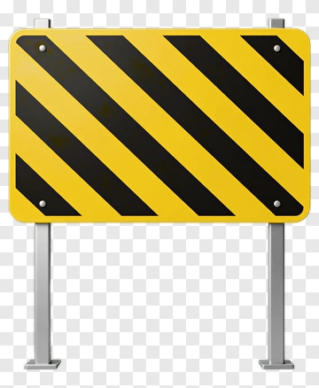 Caution Sign With Black And Yellow Stripes PNG