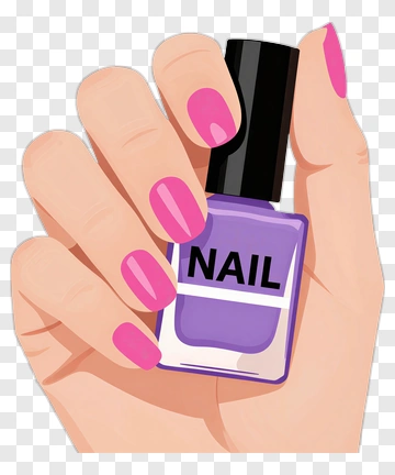 Purple Nail Polish In Hand PNG