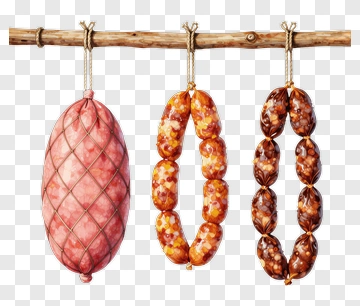 Hanging Sausages And Salami PNG