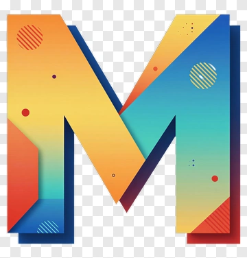 Colorful Letter M Design PNG