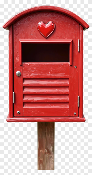 Red Mailbox With Heart Design PNG